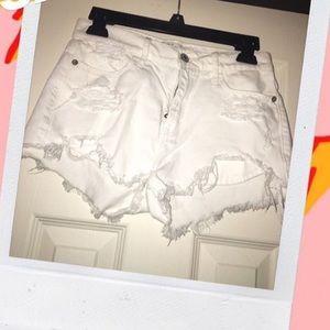 White Cutoff Jean Shorts